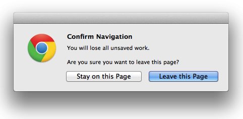 Confirm navigation