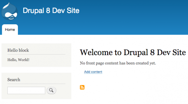 The new custom block on the page