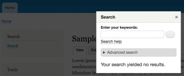 Search modal
