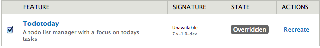 Todotoday feature is overridden