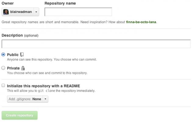 Create new Github repo