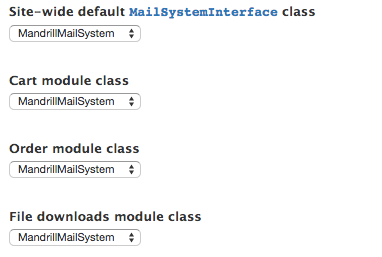 Mailsystem settings