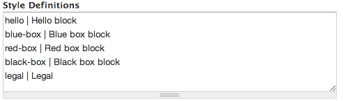 Adding style definitions