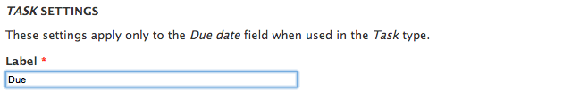 Label for task date field