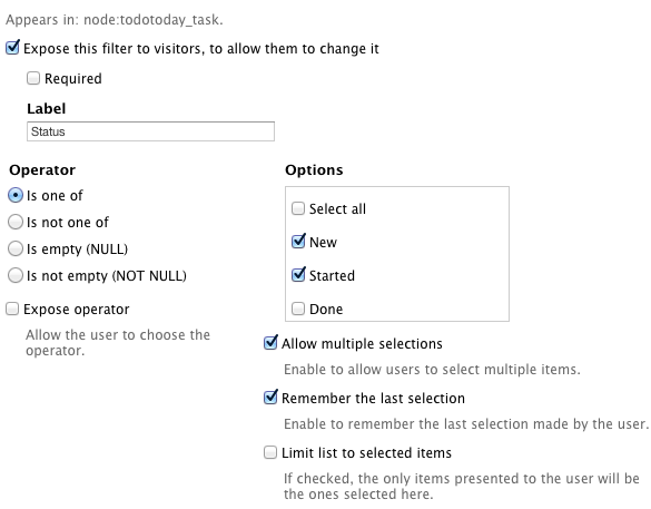 Adding a Drupal view filter