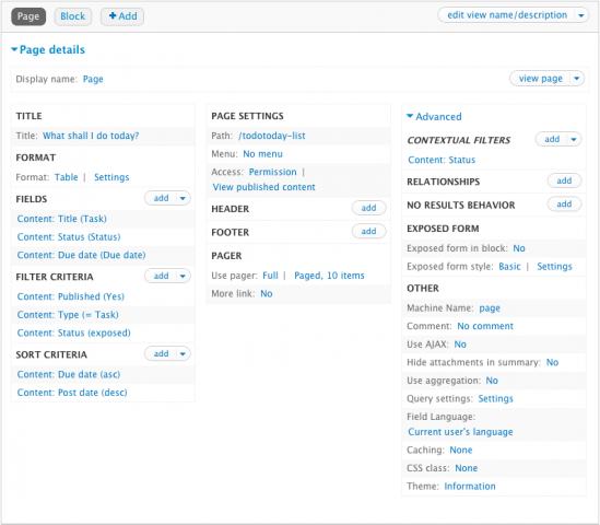 Full view settings